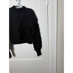 Harper Black Puff Balloon Sleeve Chunky Cropped Mock Neck Sweater Small Goth Photo 9
