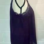 Truly Poppy Eggplant Purple Lacy Underlay Sleeveless Top Photo 3