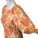 Significant Other Elena Midi Dress Back Cutout Puffed Sleeves Orange Womens Sz 8 Photo 8