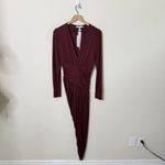 Young Fabulous and Broke NWT Brown Jane Genesis Ruched Midi Dress Asymmetrical S Photo 3