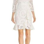 Shoshanna  Womens Abella White Ivory Floral Lace Ruffled Cocktail Party Dress 6 Photo 0