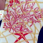 J. McLaughlin coral reef pink yellow mermaid sequin starfish nautical lined pant Photo 4