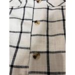 NEW Ashley Plaid Shacket Womens M Button Overshirt Cotton Blend White Black Size M Photo 11
