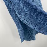ACROBAT Tunic Top Extra Small 100% Silk Blue Snakeskin Snake High Side Slits S/S Size XS Photo 8