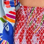 Farm Rio  Mix Color Birds Smocked Crop‎ Top Photo 8