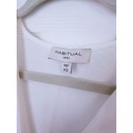 Habitual White Cortland Asymmetric-Drape Long-Sleeve Top XS Blouse Quiet Luxury Photo 2