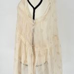 Free People Intimately Crochet Lace Detail Flowy Tunic Tank Top Ivory Size Small Photo 0