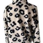 Loft NWT Henley Sweater Multicolor Size M Cheetah Sherpa Long Sleeve 1/4 Snap Photo 1