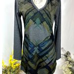 Go Couture Vintage  Abstract Sweater V-neck Boho Lightweight XL Photo 2