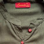 SAACHI Olive Green Embroidered Tunic Top – 2XL – Boho Floral, Pockets Size 2X Photo 11