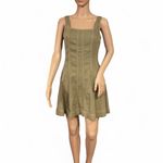 Christian LaCroix Olive Green Linen Sheath Dress Size XS Mini Contrast Stitching Photo 1