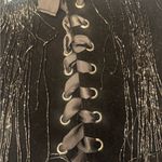 Velvet & Beaded Black Lace Up Women's Built in Corset Top size M Size M Photo 3