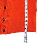 Tory Burch Shrunken Simone Orange 3/4 Sleeve Gold Logo Button Cardigan Photo 6