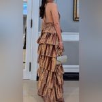 Love Shack Fancy  Bexlie Halter Dress Gown Pink Orchid Gold Maxi‎ Formal, Size XS Photo 4