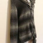 Alfani Ombre Gray Button Front Cardigan With Loop Yarn Trim, M Photo 2