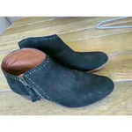 Lucky Brand Women's Sz 8 Benna Black Studded Suede Ankle Boots Bootie Photo 1