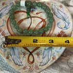 Jade Colored Glass Elastic Stretch Bracelet Green Photo 2