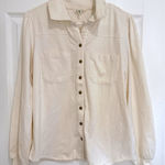Aventura Organic‎ Cotton Button Down Shirt Long Sleeve Pockets Cream M Size M Photo 0