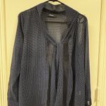 Theory  Blouse Silk Long Sleeve Small Photo 0