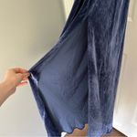 Reformation  Nya Velvet Maxi Dress in Danube Blue and Black Bow Ribbon Straps Photo 4