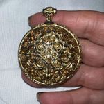 Vintage Faux Watch Pendant Gold Photo 3