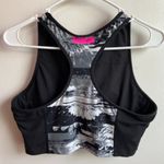 Betsey Johnson  Performance Black & White Floral High Neck Sports Bra Photo 1