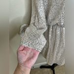 NTM: Silver Sequin Mini Dress Surplice V Photo 6