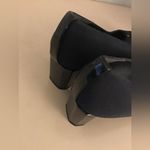 Stuart Weitzman for Russell & Bromley blue canvas and leather heel shoes US 10 Photo 4