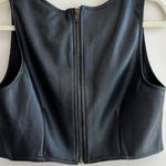 Kirious  Faux Vegan Leather Cropped Tank Top, Black Tank, Women’s Size Large Photo 11