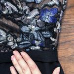 Dress the Population  • Giulia Floral Lace Wrap Dress black silver sequin sheath Photo 6