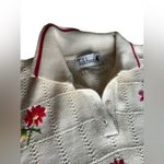 Vintage Tulchan Floral Embroidered Grandma Sweater Size M 90s Cottage Granola White Size M Photo 1