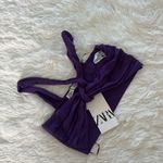 ZARA Purple Twist Front Knit Tube Top Size Medium Photo 3