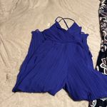 NWT Beyond Words Royal Blue Pleated Open Back Jumpsuit Sz XS Photo 6