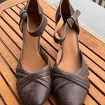 The Twins Vintage Style Brown Leather Mary Jane Pumps Ankle Strap Heels Size 41 Photo 0