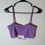 ZARA NWT  Lilac Bustier Crop Top Size‎ Small Photo 1
