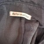 Reformation  Black Hugh Long Sleeve Gold Button Up Mini Dress Size 8 Photo 7