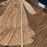 Never Fully Dressed long sleeve foil mettalic gold spot midi maxi ruffle dress 8 Photo 4