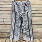 Natural Reflections Linen Blend Striped Wide Leg Pants Boho Cottagecore Coast L Photo 7