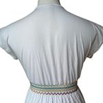 Renee C . Organic Cotton V-Neck Smocked Waist Top, Sz S Photo 8