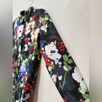 Banana Republic Floral Button Down Shirt Black Colorful | XS (fits S/M) Photo 2