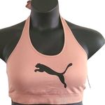 Puma Halter Neck Sports Bra - Size XL - Rose Gold Pink Logo Athletic NWT Photo 1