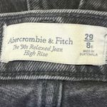Abercrombie & Fitch 90's Black Relaxed High Rise Wide Leg Denim Jeans Pants 29 Photo 3