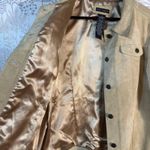 For Joseph Suede Lined Jacket Tan / Beige Button Front Large Neutral Western Photo 12