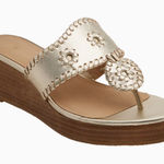 Jack Rogers Jacks Stacked Mid Wedge 10 Platinum Sandals Photo 0