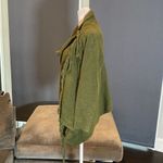 Women’s Casual Green Knitted Sweater Wrap Around Design with Tassels Size S NWOT Green Photo 1