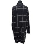 Leith  Black White Windowpane Plaid Duster Cardigan Large‎ Soft Cozy Layers Photo 2
