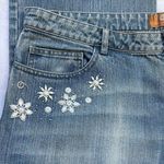 Dana Buchman Y2K 100% Cotton Beaded Light Wash Bootcut Denim Jeans Size 14/32 Photo 5