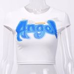 Y2K Aesthetic Angel Printed Crop Top Photo 3