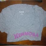 Hurley  XS Hermosa Beach V-Neck Top in Light Gray Pink Photo 0