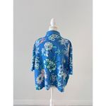 Nike Women XXL Floral Printed Polo Shirt DRI-FIT Top Loose Fit in BLue Photo 1